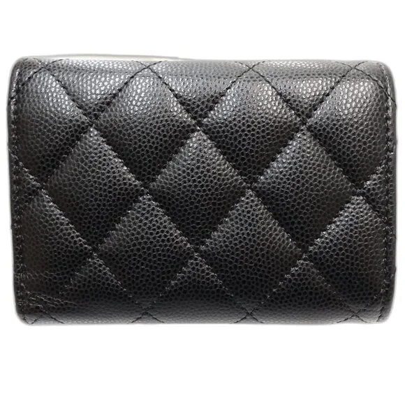 CHANEL Black Caviar Leather Logo Wallet - Picture 3 of 10